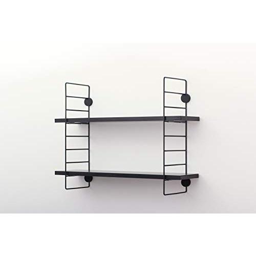 アイワ金属 石膏ボード壁につけられる奥行15cmのシェルフ ワイヤーシェルフ ロング ブラック 1個...