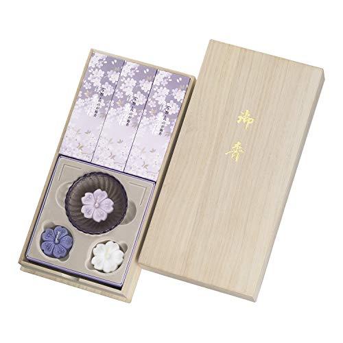 宇野千代のお線香 特選淡墨の桜 浮きローソクセット 線香 日本香堂 日本製 桜の香り 煙少なめ 贈答...