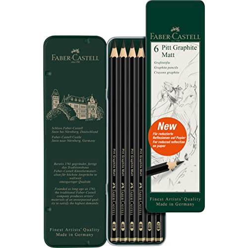 Faber-Castell グラファイトペンシルピットグラファイトマット缶 6本入り [日本正規品]