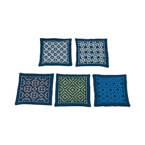 オリムパス製絲(Olympus Thread) 一目刺しキット コースター 藍 SK-331