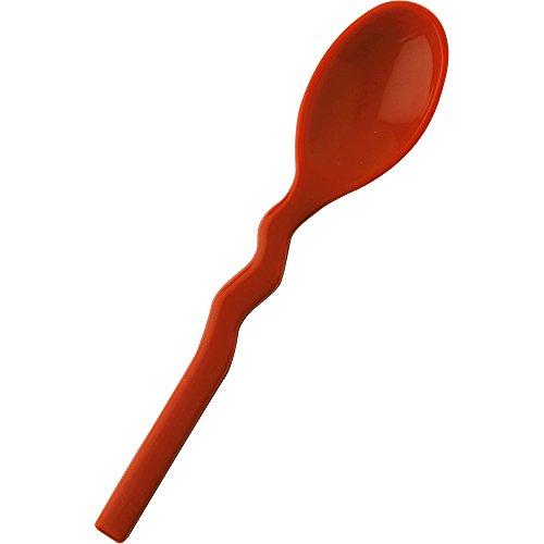 岡部洋食器 口あたりやさしいスプーン ウェービー・深型 レッド KU-21RE