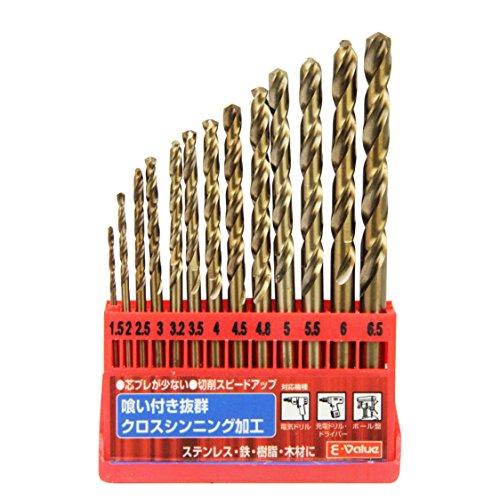 イーバリュー(E-Value) ステンレス用ドリルセット 丸軸 13本組 ESD-13S