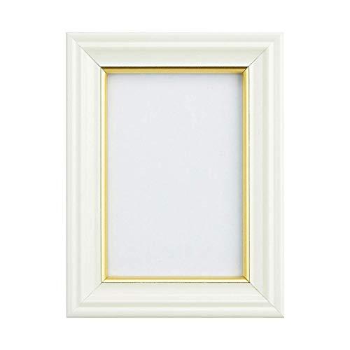 FUJICOLOR 額縁 肖像額 パールホワイト [ 無反射ガラス ] 1/2L 木製 ホワイト 5...