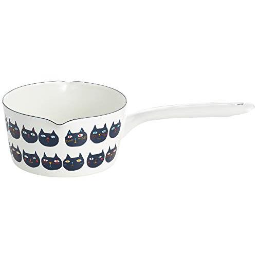 タマハシ ミルクパン ホーロー 15cm IH・ガス火対応 日本製 プルーン ホワイト ミミココモモ...