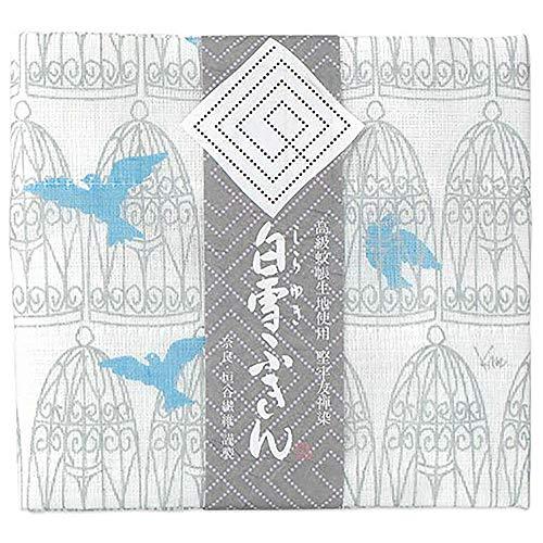 白雪ふきん(Shirayuki Fukin)友禅ふきん 日本製 青い鳥 ぎんいろ 塩素系漂白剤使用可