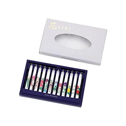 マルエス ろうそく 花 絵 1号5 12本入り 1時間 お盆 仏壇 墓 参り 法事 直径1×10cm