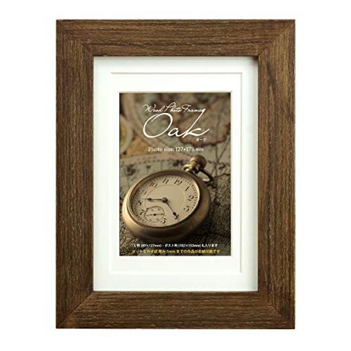 万丈 VANJOH フォトフレーム 木製フレーム オーク L/ポスト/2L ダークブラウン 1062...