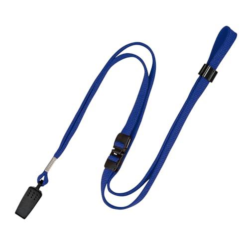 オープン工業 ループクリップ ストラップ ネックストラップ 紐 ひも クリップ 名札 10本 ブルー...