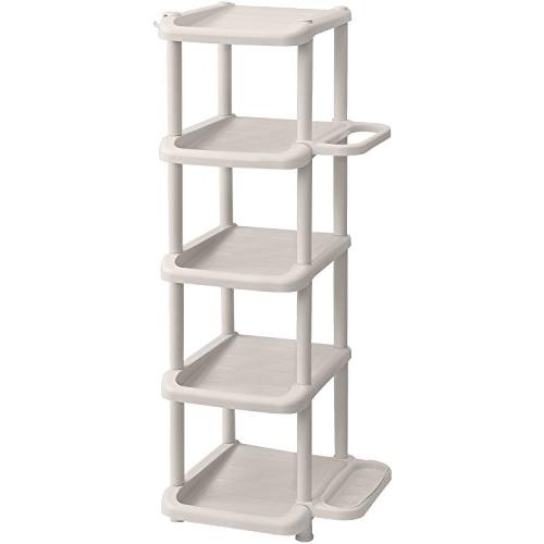 和泉化成 シューズラック5段 組立式 シングル ベージュ (38×31×高90.3cm)