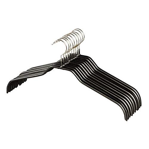 MAWA(マワ) すべり落ちないハンガー【レディースハンガー10本組】 ブラック 117114