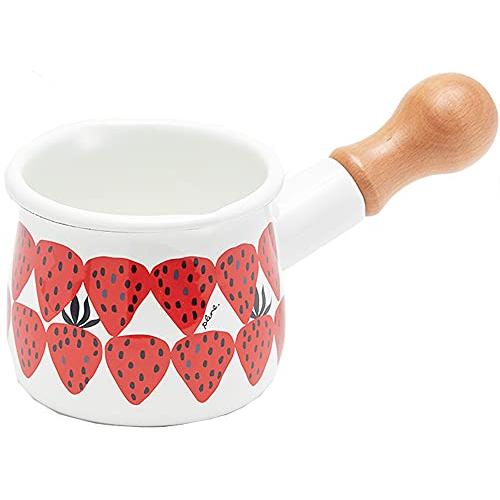 タマハシ ミルクパン ミニ ホーロー 550ml ガス火専用 日本製 プルーン ホワイト あかいちご...