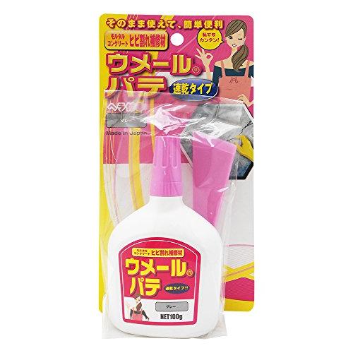 家庭化学工業 速乾 ウメールパテ 100g ホワイト ヘラ付き