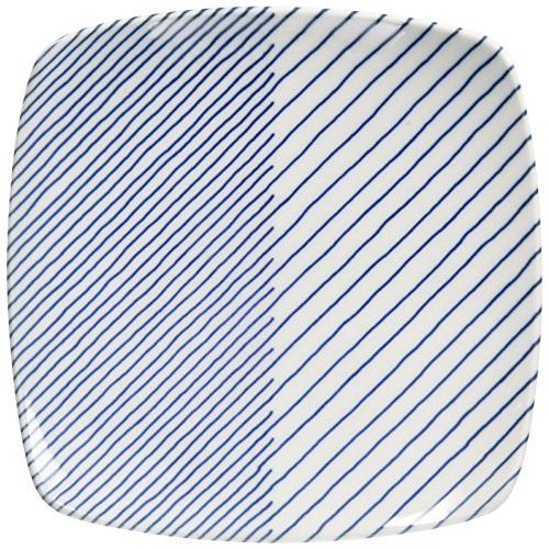 白山陶器(Hakusan Porcelain) 反角中皿 青 (約)16.5×16.5×2.8cm ...