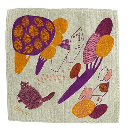 morita MiW モコモコドウブツハンカチ ネコ グリーン A-64788-86-G