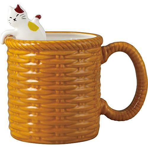 サンアート かわいい食器 「 おうちカフェ ベーシック 」 三毛ねこのティースプーン付 マグカップ ...