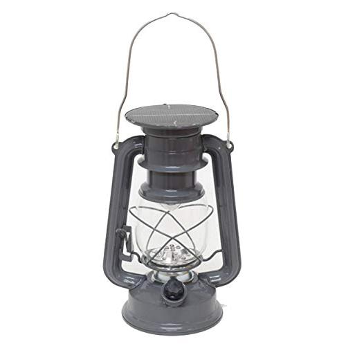 丸和貿易 ソーラーLED プレミアムランタン グレー サイズ：約W15.3 D11.5 H23.8 ...
