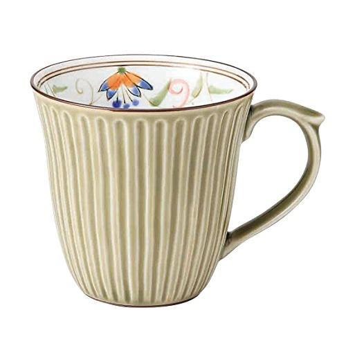 西海陶器 波佐見焼 おしゃれ マグカップ 花柄 はさみやき 軽量 250ml 花連柄 グリーン 電子...