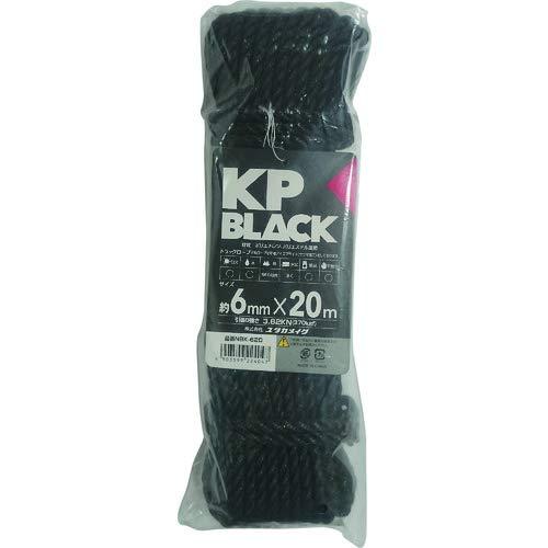 ユタカメイク(Yutaka Make) ブラックＫＰトラックロープ 片側サツマ ６ｍｍＸ２０ｍ