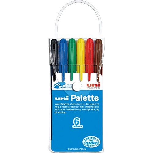 三菱鉛筆 水性ペン ユニパレット 6色 PW5036CPLT