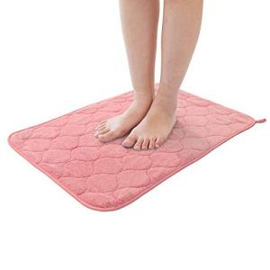 オカ(OKA) ルックス 浴室足ふきマット ピンク 約40cm×60cm タオル感覚で使えるマイクロファイバー足ふきマット バスマット｜hapitize
