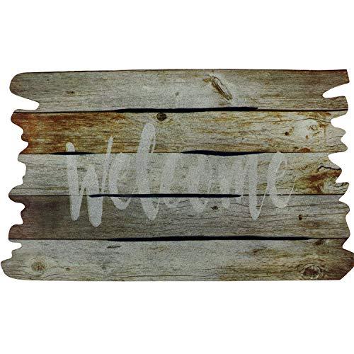 ベストコ 玄関マット 45×75cm ヴィンテージウェルカム 泥落とし 水洗いOK エントランスラバ...