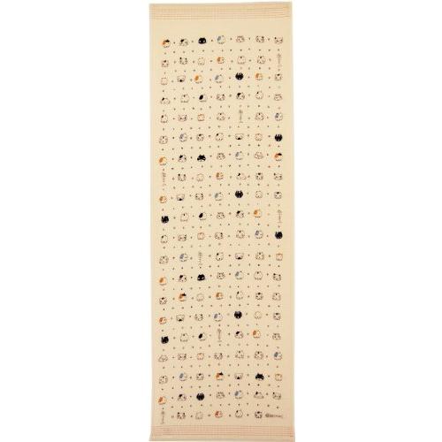 今治産タオル フェイスタオル 布ごよみ ネコ サンドベージュ 33×100cm 36482