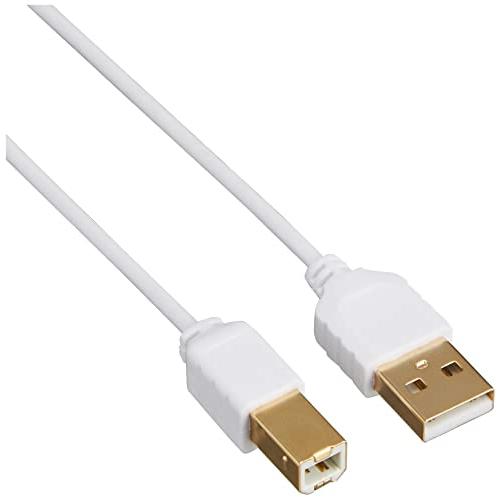 サンワサプライ 極細USBケーブル(USB2.0 A-Bタイプ・1.5m) KU20-SL15WK ...