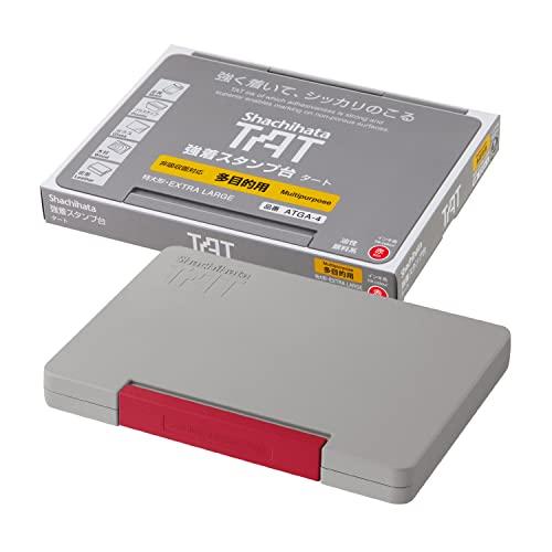 シャチハタ 強着 スタンプ台 TAT 多目的用 特大型 赤 ATGA-4-R