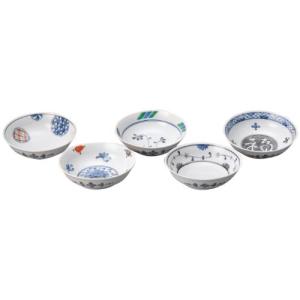 西海陶器 波佐見焼 多用鉢 染錦絵変り 化粧箱入 直径 15 cm 5個 セット 31752｜hapitize
