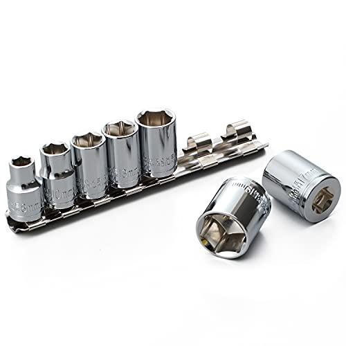 デイトナ(Daytona) バイク用 工具 六角ソケット ショート 差込角3/8インチ 7ピースセッ...