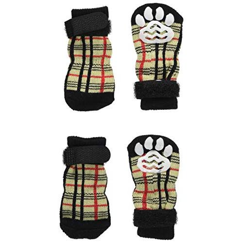 ランジュ (L'ange) DOG SOCKS check beige M サイズ