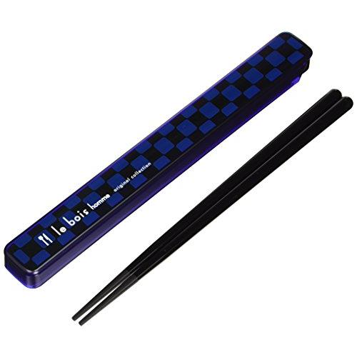 小森樹脂 箸 箸箱 ルボア・オム セット ブルー 食洗機 対応 22×2.8×H1.5cm箸21cm...