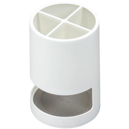 アネスティ 珪藻土 水切り karari ツールスタンド 丸型 ホワイト 約直径10×高さ15cm ...