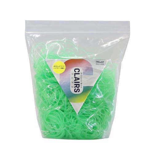 オーバンド 劣化しにくい輪ゴム シリコーンバンドクレアス #16 ライトグリーン 黄緑 300g袋 ...
