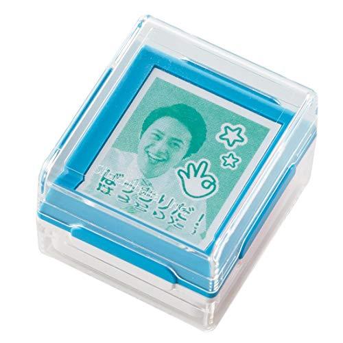 シャチハタ スタンプ フォトメッセージスタンプ メールオーダー式 ブルー PEW-B3/MO