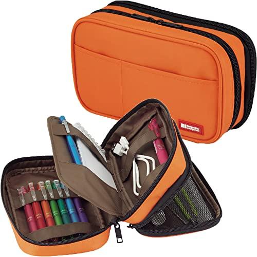 リヒトラブ ペンケース ブックタイプ ダブル 橙 A7555-4