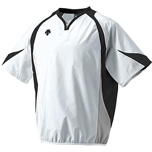 デサント 野球 プラクティスウェア 半袖ウインドジャック PJ-321B メンズ ホワイト×ブラック...