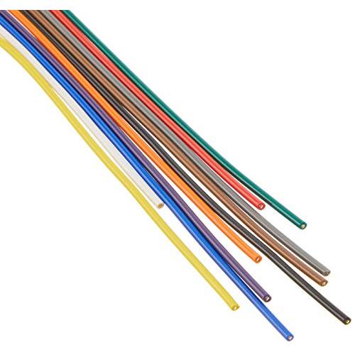 協和ハーモネット 耐熱通信機器用ビニル電線 H-PVC 0.65mm 2mX10色 茶赤橙黄緑青紫灰...