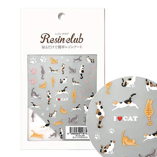 RESIN CLUB レジンクラブ トラとミケ 両面 レジン用シール RC-CAT-301