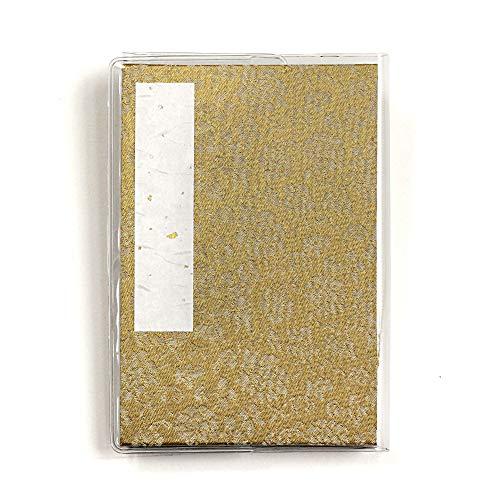 御朱印帳 集印帳 織生地 どんす柄 唐草 黄金 カバー付き 160×109mm 蛇腹式 24折 M0...