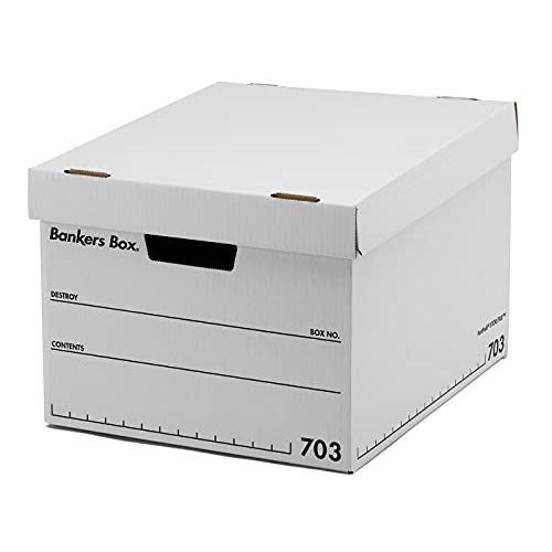 フェローズ バンカーズボックス 703S 白/黒 3個1セット 収納ボックス Mサイズ ふた式 10...