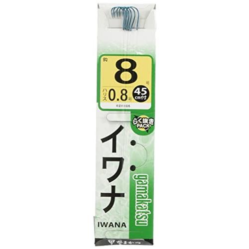 がまかつ(Gamakatsu) 糸付 イワナ フック 青 8号-ハリス0.8 釣り針
