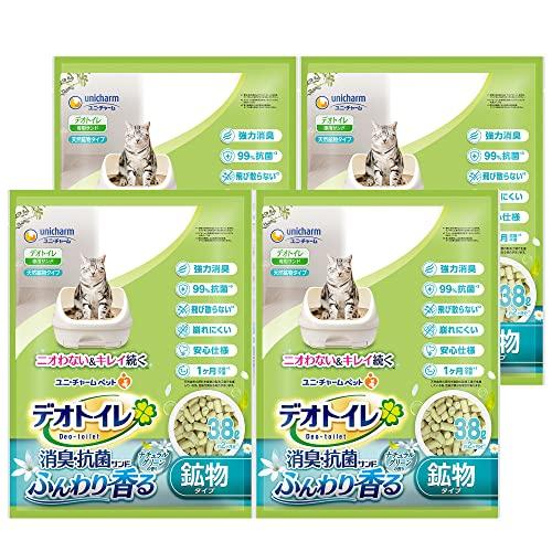 デオトイレ 猫用 サンド 香る消臭 抗菌サンド グリーン 3.8L×4個 おしっこ ペット用品 ユニ...