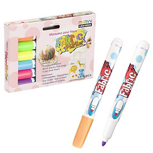 マービー 560 ファブリックマーカー 蛍光色6色セット 560-6C