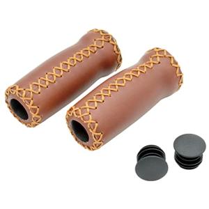 ベロ(VELO) 自転車 グリップ 樽型グリップ ブラウン 92mm 左右セット VLG-617-2A 小｜hapitize