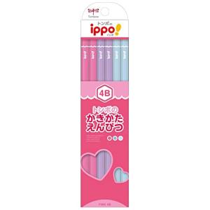 トンボ鉛筆 鉛筆 ippo かきかたえんぴつ 4B プレーン Pink KB-KPW04-4B｜hapitize