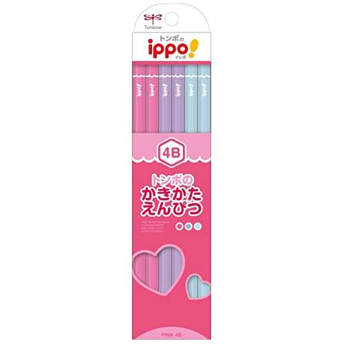 トンボ鉛筆 鉛筆 ippo かきかたえんぴつ 4B プレーン Pink KB-KPW04-4B