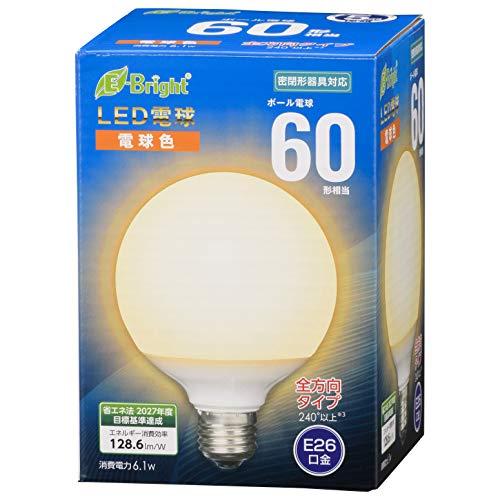 オーム電機 LED電球 ボール電球形 E26 60形 電球色 全方向 LDG6L-G AG24 06...