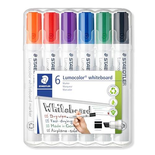 ステッドラー(STAEDTLER) ホワイトボードマーカー ルモカラー 角芯 太字 6色 351 B...