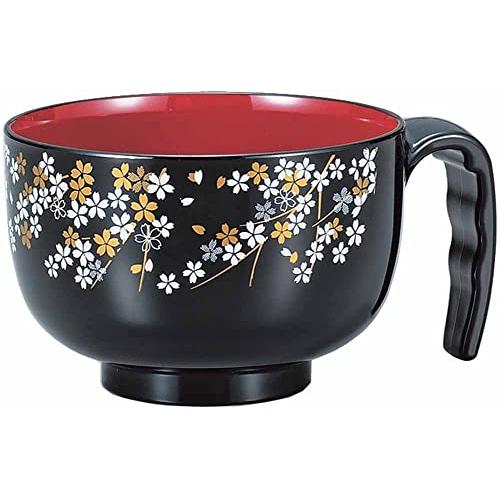 カノー(Kano) らくらく汁椀 桜 黒